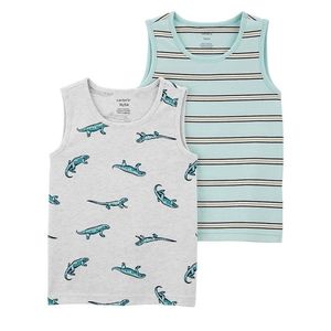 Carter's Boy's Lizard Tank Set White & Blue Size 9 months NWT